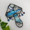 Iridescent Sky Blue Catch a Falling Star Suncatcher