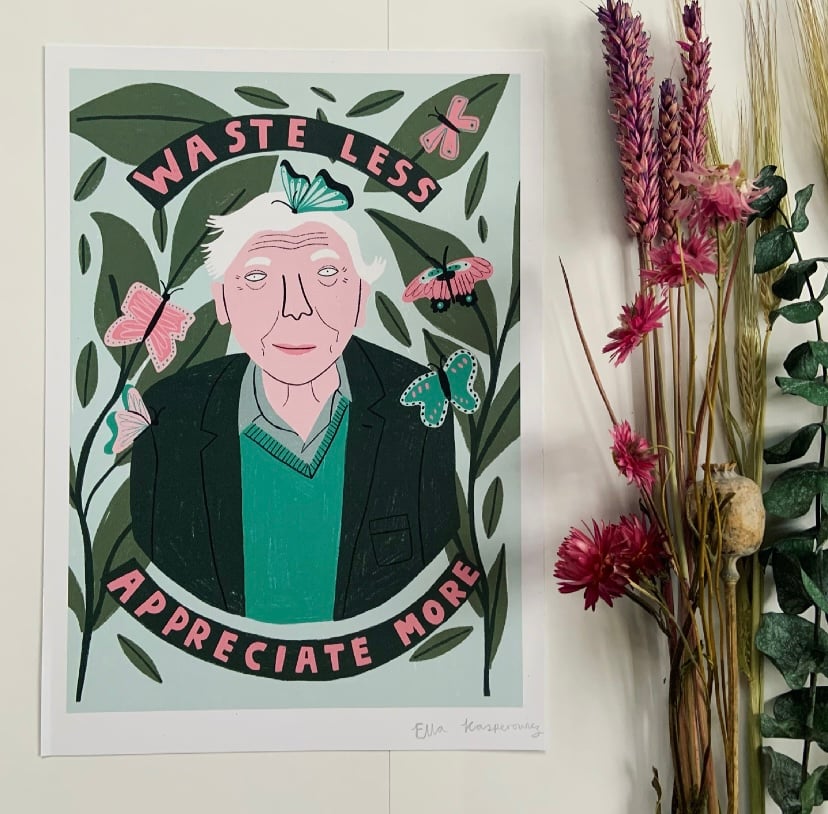 Image of David Attenborough Print/ Postcard