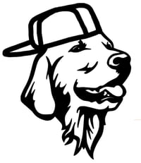 Image 1 of Golden Retriever with Hat Decal