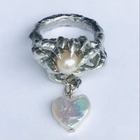 Image 1 of Heart Pearl Ring | Custom Size