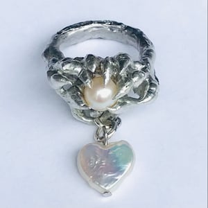 Heart Pearl Ring | Custom Size