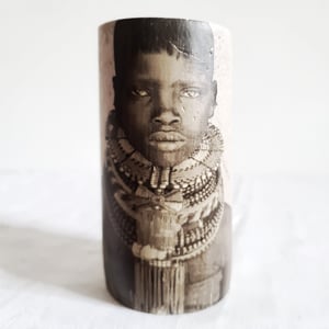 Vase en céramique visage ethnique S 20cm