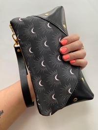 Image 1 of Black moons wristlet w/black faux leather 