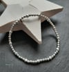 Anais sterling silver hammered bead bracelets
