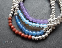 Image 3 of Elodie sterling silver bead bracelets with semi precious stones