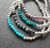 Image 4 of Elodie sterling silver bead bracelets with semi precious stones