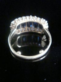 Image 2 of VICTORIAN 18CT BAGUETTE CUT SAPPHIRES AND OLD CUT DIAMOND BOAT RING