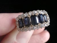 Image 4 of VICTORIAN 18CT BAGUETTE CUT SAPPHIRES AND OLD CUT DIAMOND BOAT RING