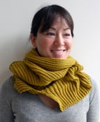Image of wool hooded neck-warmer - yellow
