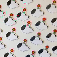 Image 3 of Doggo & flower sticker