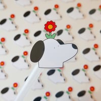 Image 2 of Doggo & flower sticker
