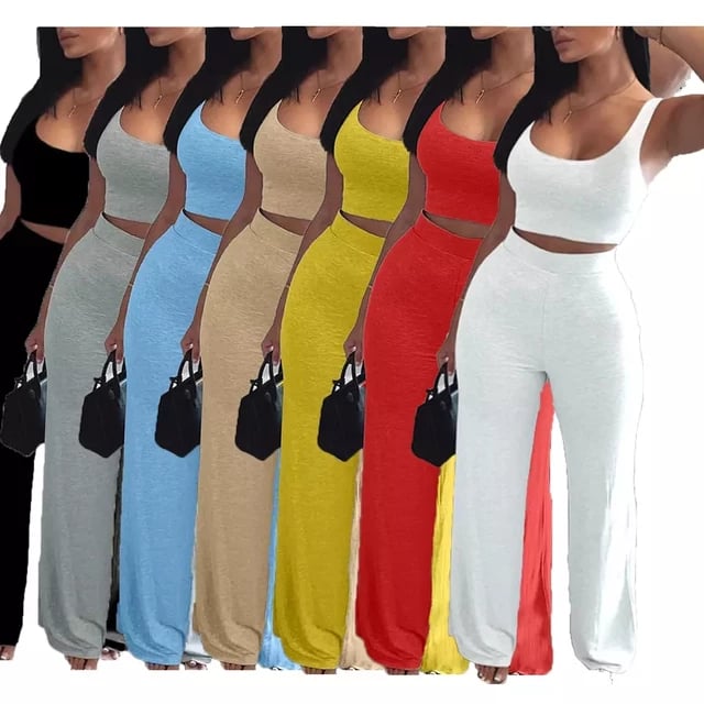 Crop Top Pants Set Image 4