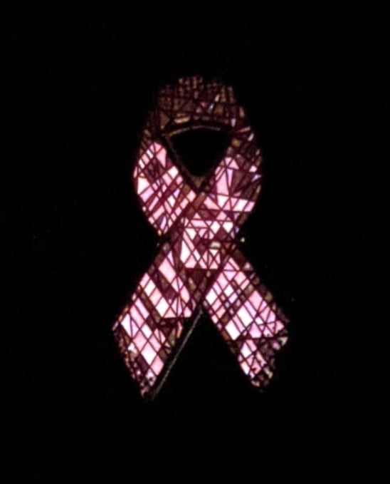 Fuck Cancer - Breast Cancer Awareness Pin white glow