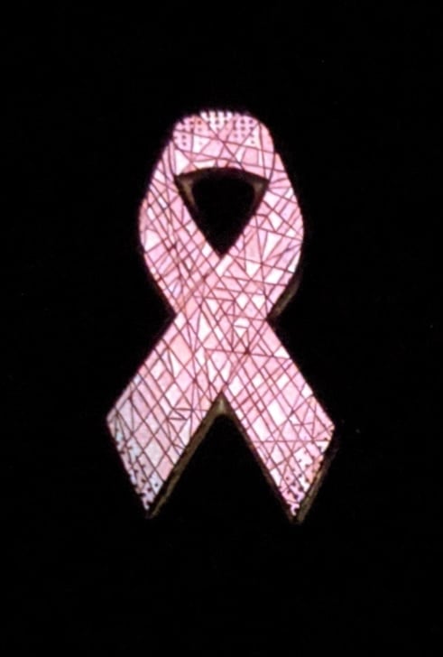 Breast Cancer Awareness Pin Full White Glow