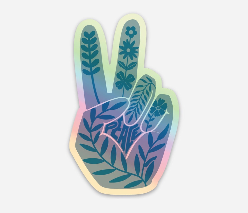 Image of Holographic Blue Peace Sticker