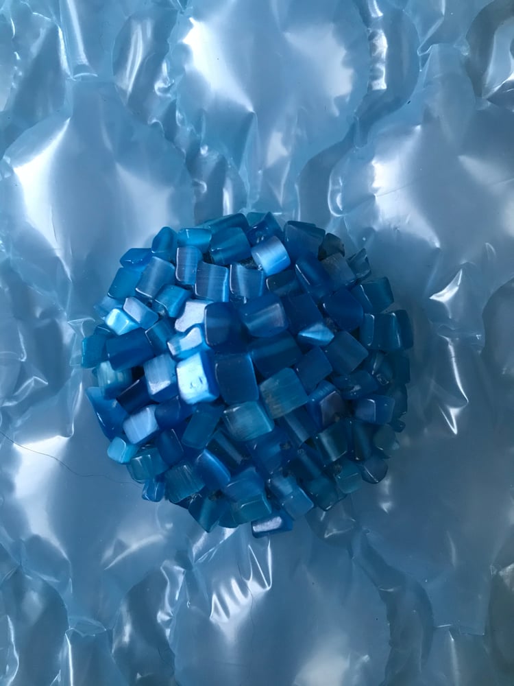 Image of Blue beaded cluster brooch 