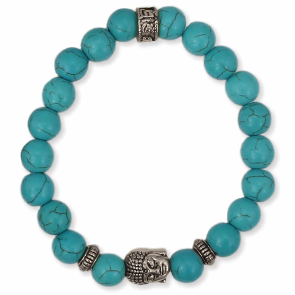 Image of Calming Buddha Turquoise Bead Bracelet
