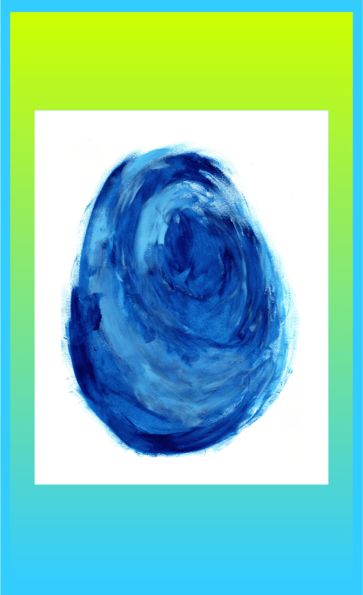 Image of big blue egg print