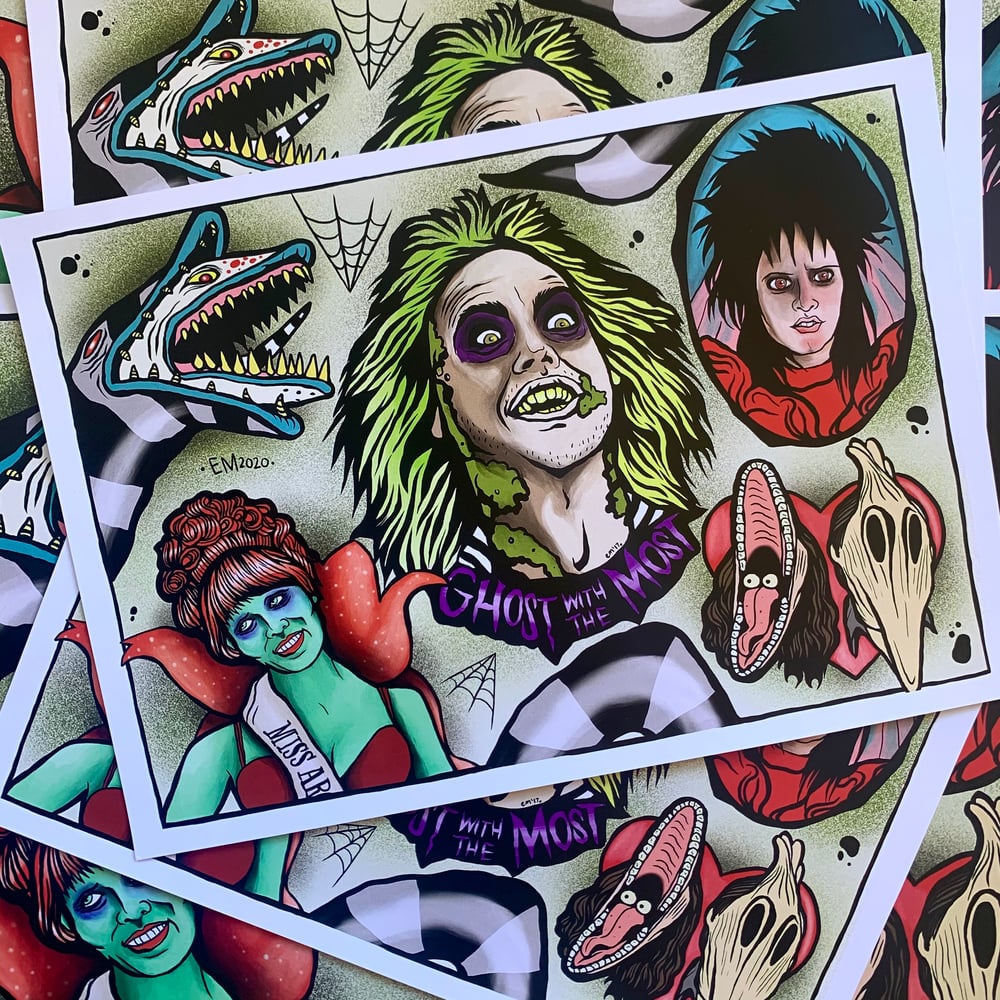 Beetlejuice flash art print 