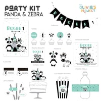 Image 1 of Party Kit Panda and Zebra Impreso