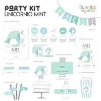 Party Kit Unicornio Mint Impreso