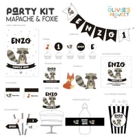 Image 1 of Party Kit Mapache and Foxie Impreso