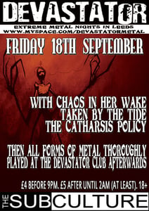 Image of Ticket - September Devastator - Friday 18th Sept 2009