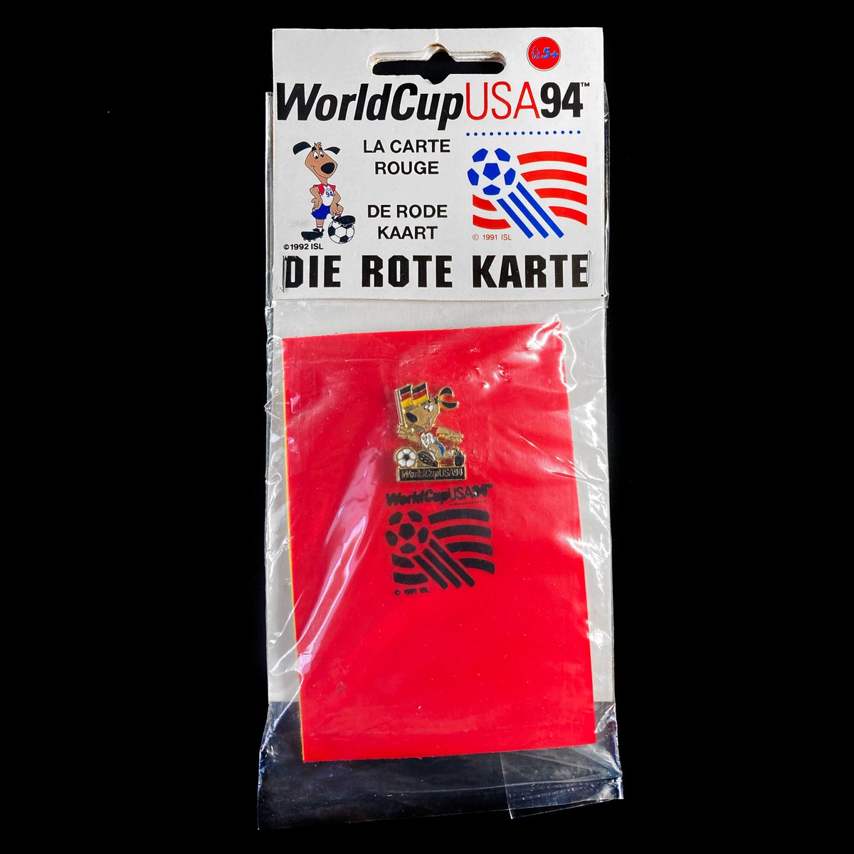 Image of USA 94 Red Card / Yellow Card / Pin Bundle [original packaging]