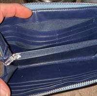 Image 6 of Coach Light Blue Floral Zip long Wallet 