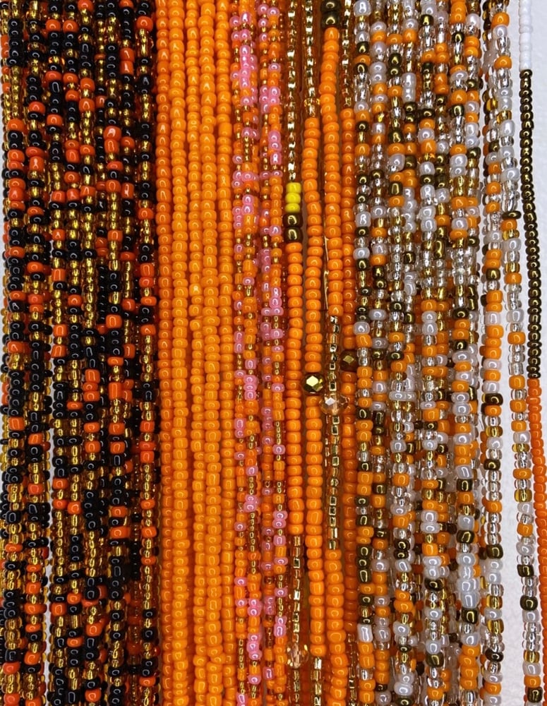 Image of Orange tie on Waistbeads  Collection