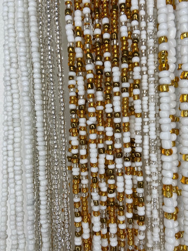 Image of White Tie on Waistbeads Collection 