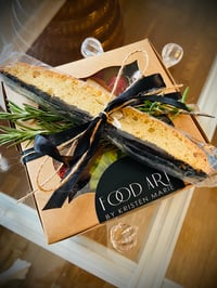 Image 1 of 6"x6" Mini Charcuterie Box topped with Biscotti