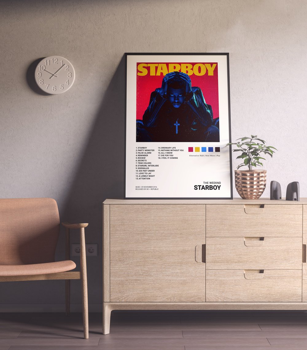 The Weeknd Starboy Poster, the Weeknd Poster, Starboy Poster 