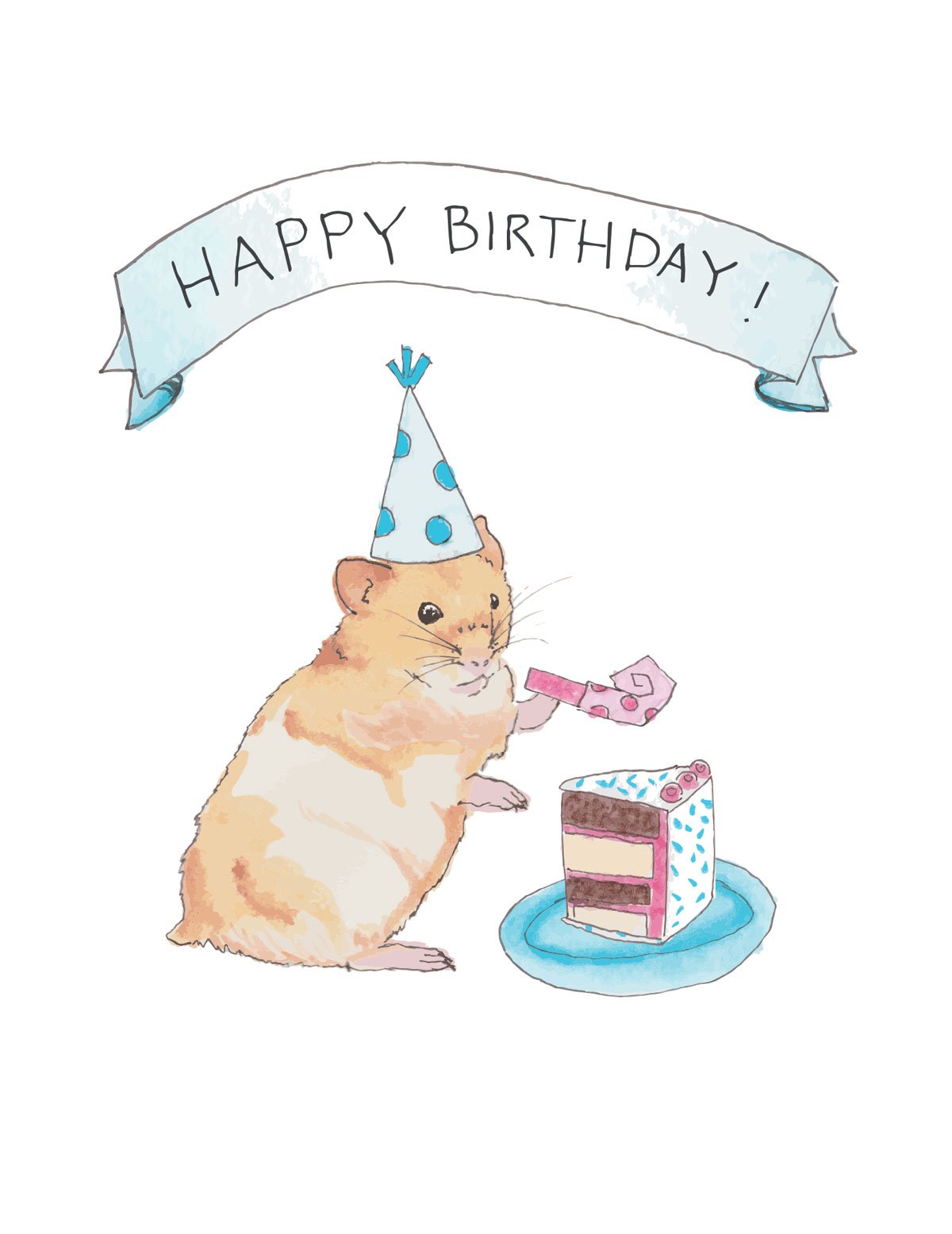 Hamster Birthday Card