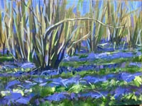 Bluebells under Lime - Plein Air Acrylic study