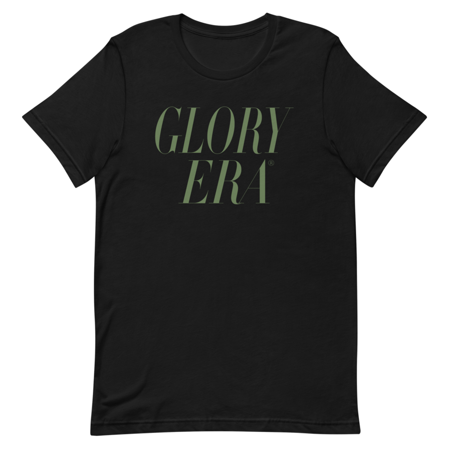 Image of GLORYERA® ATTUNEMENT CREW TEE (BLACK/ARMY GREEN)