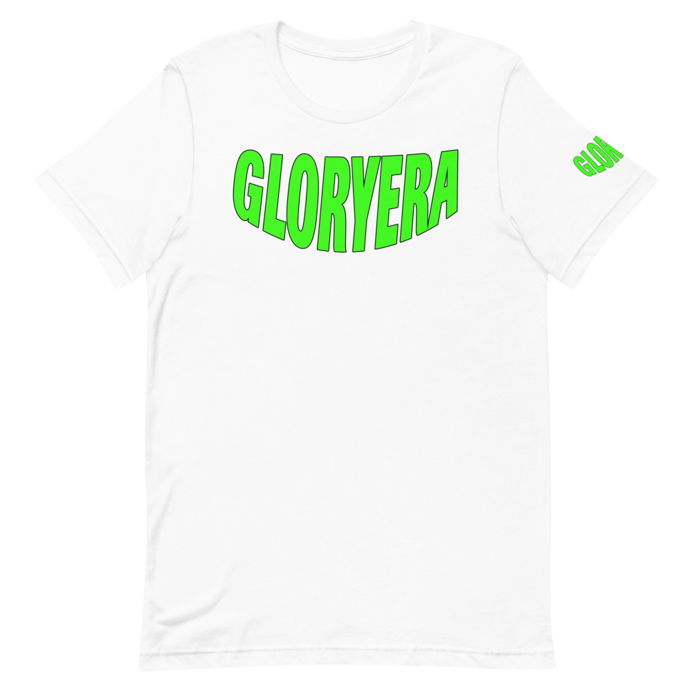 Image of GLORYERA® CREW TEE (WHITE/NEON GREEN)