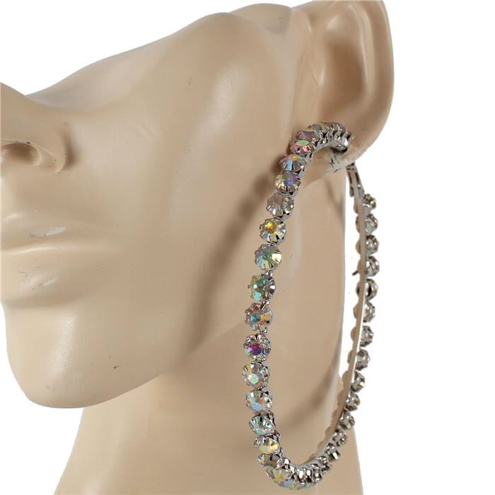 Image of Oversized Crystal Hoop Earrings 