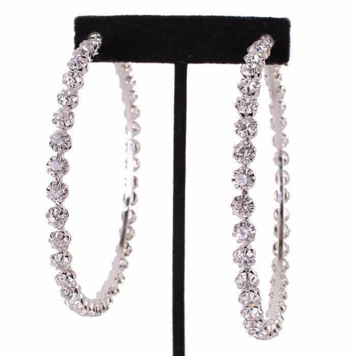 Image of Oversized Crystal Hoop Earrings 
