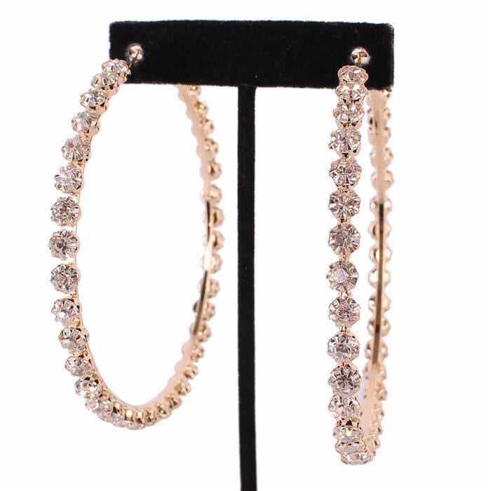 Image of Oversized Crystal Hoop Earrings 