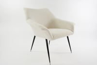 Image 1 of Fauteuils Coquilles carrées bouclette crème