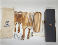 Acacia (Large) 4 Piece Spurtle Wooden Cooking Utensils, Heat Resistant Non Stick Wood Cookware