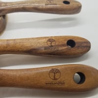  Teak (Large) 4 Piece Spurtle Wooden Cooking Utensils, Heat Resistant Non Stick Wood Cookware