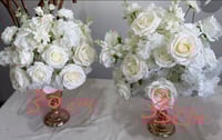 Image 1 of White 35cm and 30 cm flower ball 
