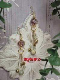 Image 2 of Handmade crystal dangle earrings: beaded elegant women's jewelry 