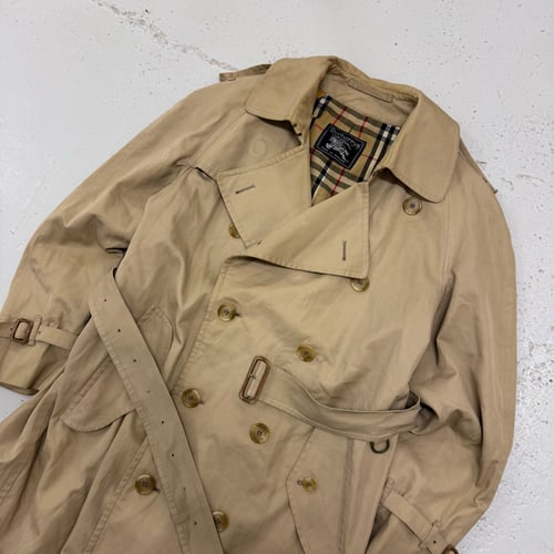 Image of 1980s Burberry Double Breasted Trench Coat, Size Large