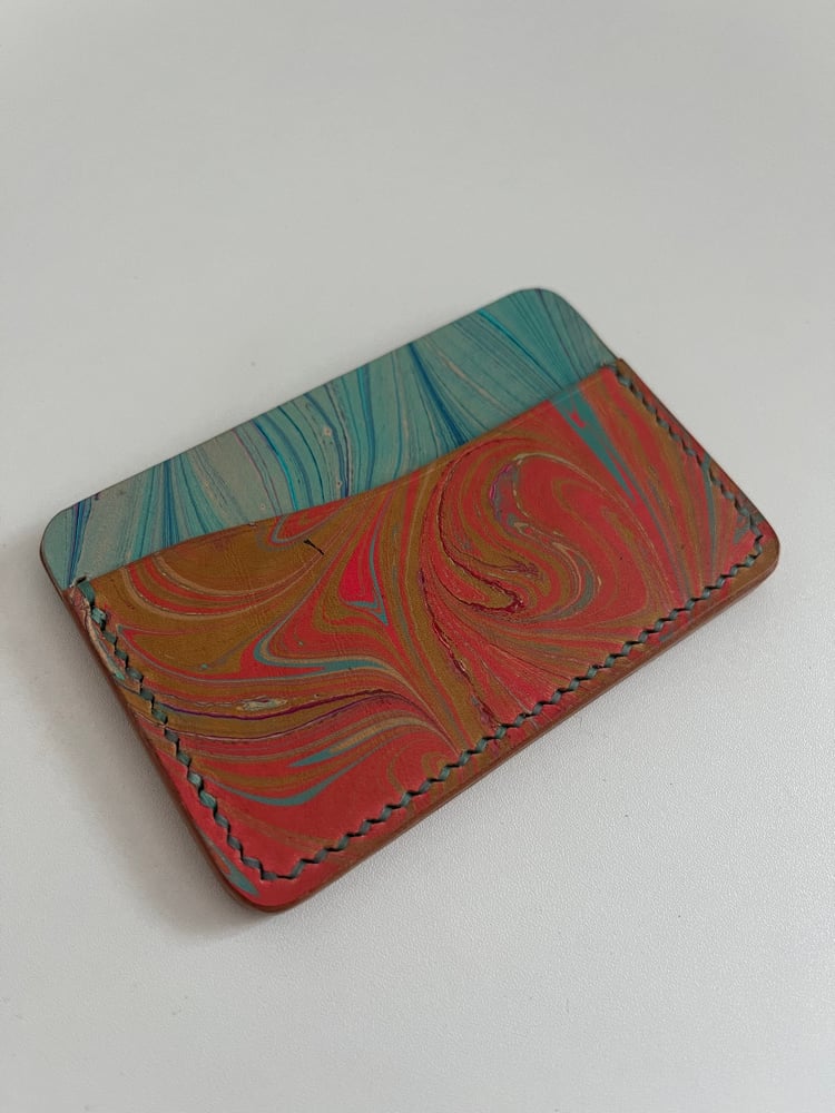 Image of Marbled Horizontal Cardholder (Blue/Orange)