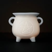 Image 5 of White Pentagram Ceramic Cauldron Wax Melt