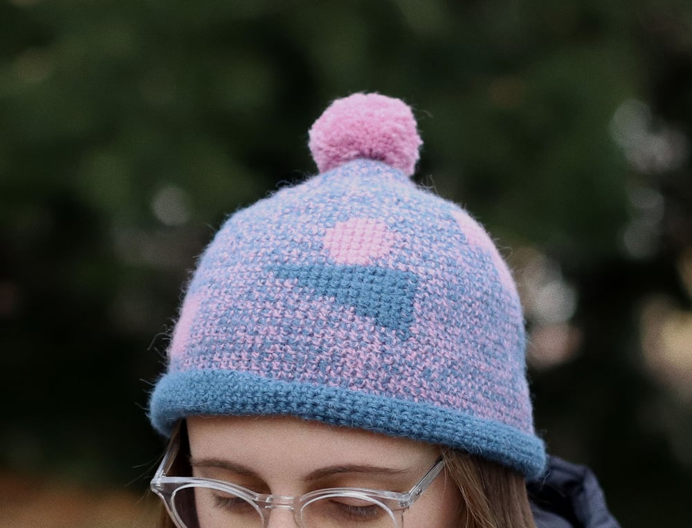 Image of PINK AND BLUE CAP