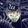 Night's Gaze ~ Barb the Bat Pendant set with Garnet Eyes Sterling Silver
